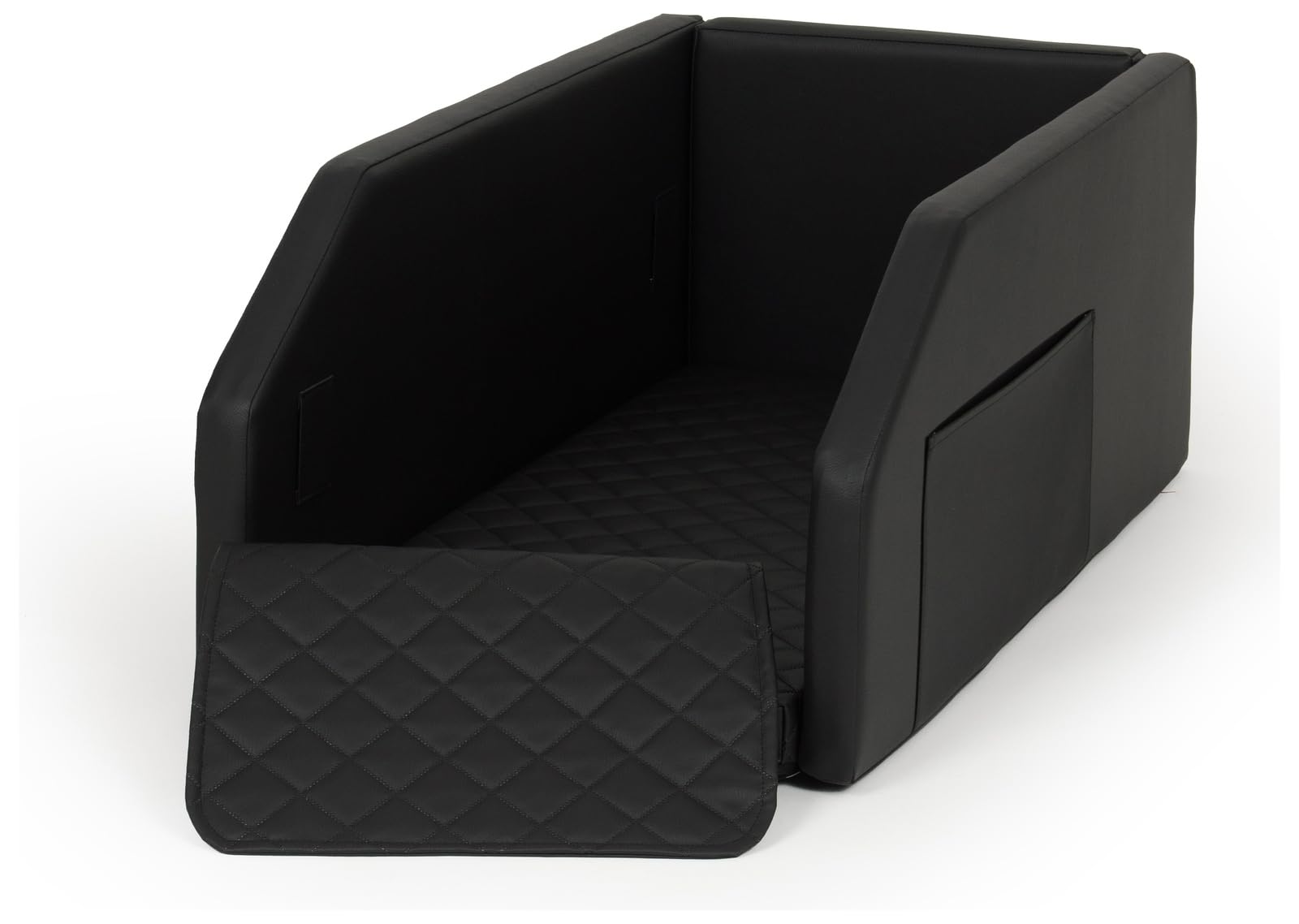 Autohundebett Hunde-Autositz Hundebett f. Rückbank Hundesitz Modulbett 55x100 cm (Farbe: schwarz)