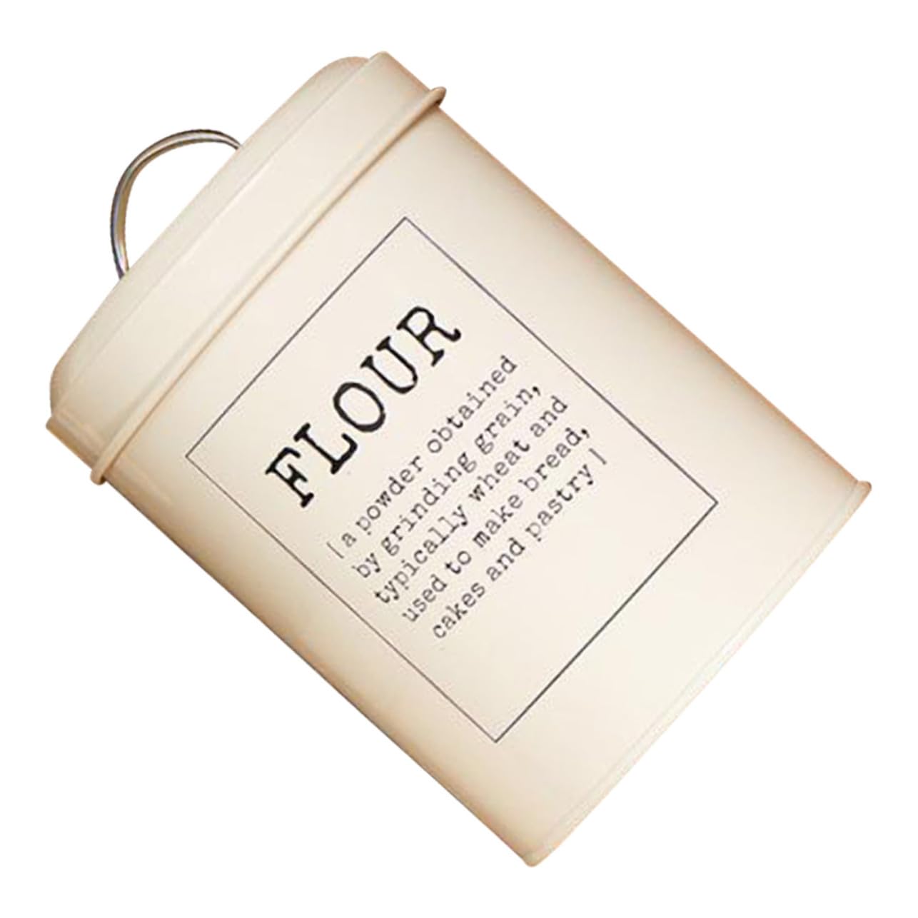 Artibetter Conteneur Hermétique Stockage Riz Grosse Capacité en Métal Beige Couvercle et Cuillère à Grains Style Européen pour Usage Domestique