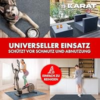 KARAT Bodenschutzmatte 100 x 120 cm, schwarz - Bürostuhl Unterlage aus Polyester, Bodenschutz, Unterlegmatte, Schutzmatte für Laminat, Parkett, Hartböden (Viking) – Ansicht 6
