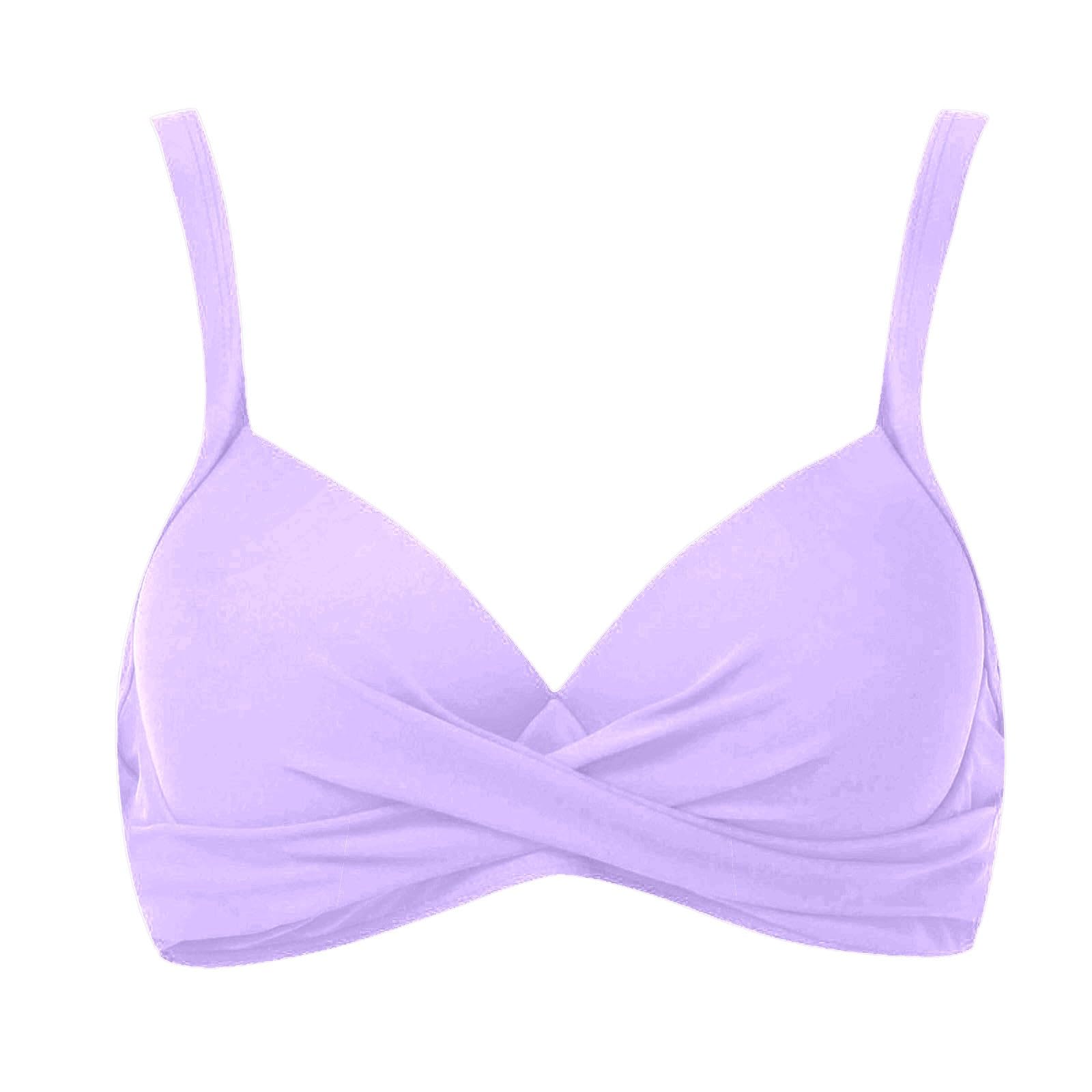 Set Bikini da Donna Reggiseno Bikini con Ferretto Reggiseno Push Up Imbottito Top Costume da Bagno Imbottito 2026 Top Costume da Bagno, Viola, M