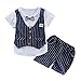 Daoope Bambino Abbigliamento Elegante Completo Ragazza Abbigliamento Bimbi Estate 18 Mesi T-Shirt Bambino Jeans Ragazzo Gentry Vestiti Set Tops Pantaloncini Due Pezzi Set (12 Mesi, Blue #)