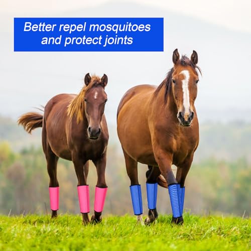 Image of Set of 12 Mesh Fly Boots for Horse Breathable Mesh Horse Boots Protective Horse Leg Loose Wraps Horse Leggings for Preventing Flies and Mosquitoes Bites