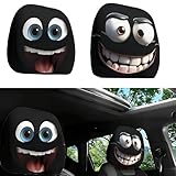 2 Stück Lustige Auto Kopfstützenbezüge,Halloween Atmungsaktiver Kopfstützenbezug für Auto,Süße lustige Cartoon Augen Kopfstütze Cover,Kopfstütze Auto für Autositze,Autoinnendekoration(A+H)