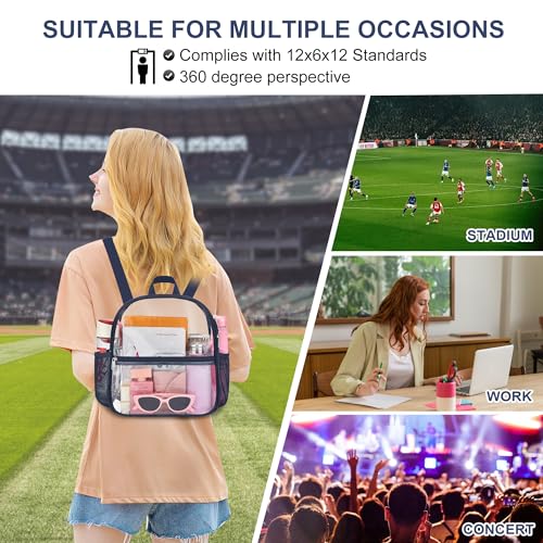 Image of Oraben Clear Backpack Stadium Approved 12X11x6, Waterproof Clear Bag Stadium Backpack for Concert Work Sport Event