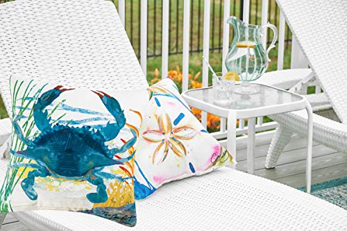 C&F Home Blue Crab Coastal Premium Indoor/Outdoor Pillow Patio Decor Water Color Nautical Decoration Marine Life Accent Throw Pillow for Couch Sofa Chair 18" x 18" Blue Crab - Image 3