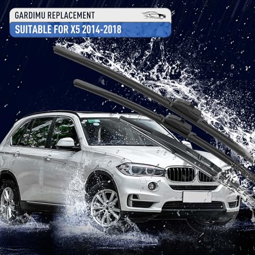 Image of Front and Rear Windshield Wipers for BMW X5 2014-2018 for Car Window | Quiet and Streak-Free Front and Back Wiper Blades Assembly All-Season OEM Automotive Replacement Accessories