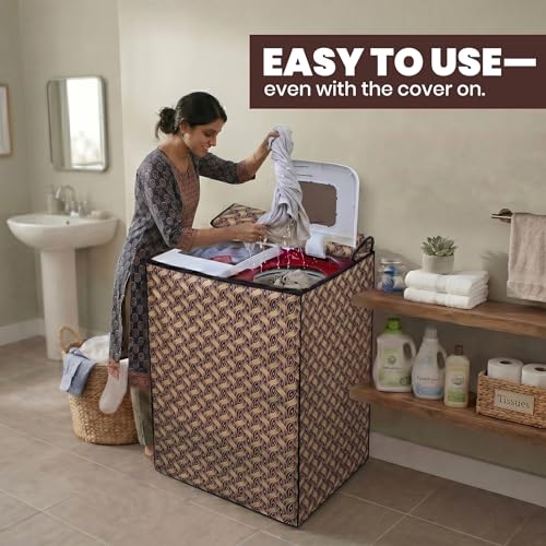 Image of DREAM CARE Waterproof & Dustproof Washing Machine Cover Top Load & Semi Automatic Suitable for 6 kg, 6.2 kg, 6.5 kg (80 x 86 x 51 cms)
