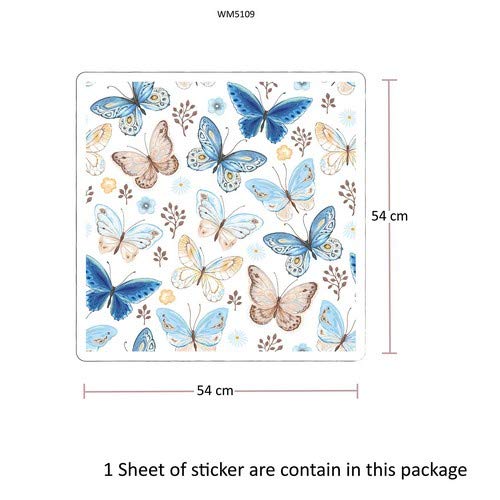 WALPLUS Butterflies Pattern Wall Stickers, Vinyl, Multi-Colour, 7.6 x 63.5 x 3 cm - Image 3