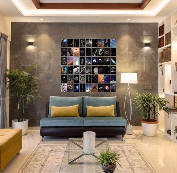 Image of Wall Collage Kit Aesthetic Pictures,Moon & Space Photo Collage Kit Dorm Room Decor for Teen Boy Girl,Trendy Room Decor Photo Collection for Bedroom (54pcs 4x6 inch)