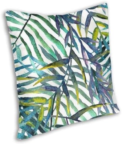 Miniatura 2 de Funda de cojín con diseño de hojas, ilustraciones en acuarela de islas tropicales, hojas de palmera coloridas, funda de almohada decorativa