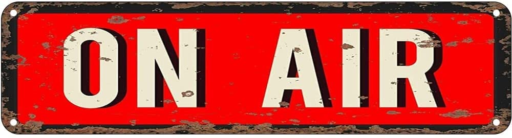 Yaasimoule Metal On Air Music Studio Bands Vintage Tin Sign Wall Plaque Decoration 4X16 Inch