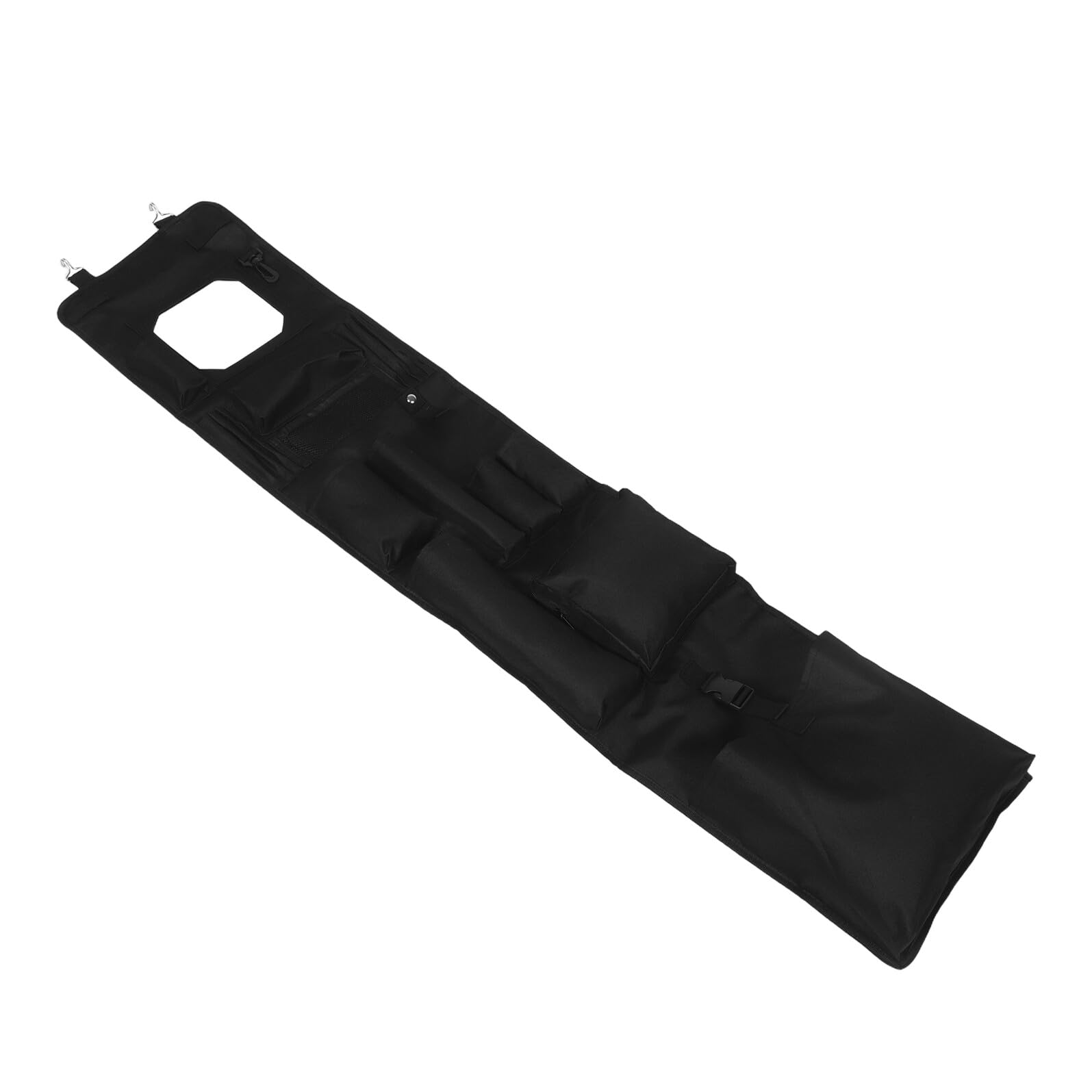 Uonlytech Borsa Portaoggetti da Appendere Armadietto Nera 28X132 CM con Tasche Organizer Multiple Verticale Salvaspazio per Scuola Palestra e Ufficio