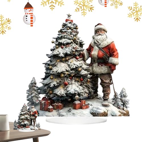 Qkbuza Weihnachtsmann Figuren aus 2D Acryl für Weihnachten,Weihnachts...