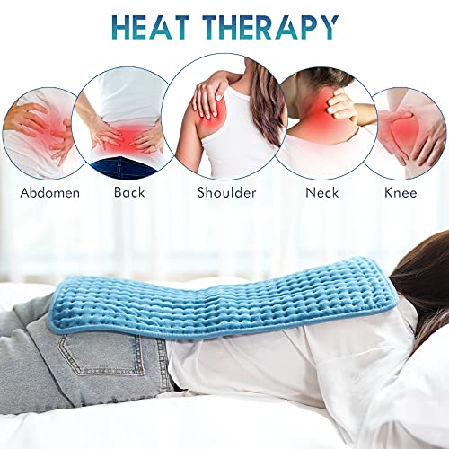 Dailylife Heating Pad 12"X24" For Pain Relief, Microplush Electric Heating Pads With 6 Heat Settings, Fast-Heating Technology, Auto Shut Off, Great For Back, Neck, And Cramps, Blue #TOP3