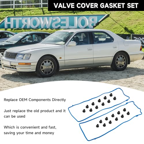 Image of Engine Valve Cover Gasket - Compatible for Lincoln Town 4.6L 1991-2002 for Ford F-150 4.6L 1997-2001 for Ford Crown Victoria 4.6L 1992-2002 - Replace Part VS50377R - Set of 2