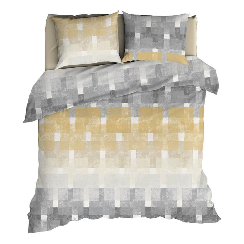 Housse de couette flanelle 260x200 contre le lit froid beige gris
