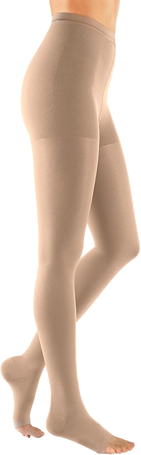 Compression Pantyhose for Women Men Open Toes Support Hose Compression Stockings Support Pantyhoses 20-30mmhg Toeless Compression Tights for Swelling, Edema Varicose Veins