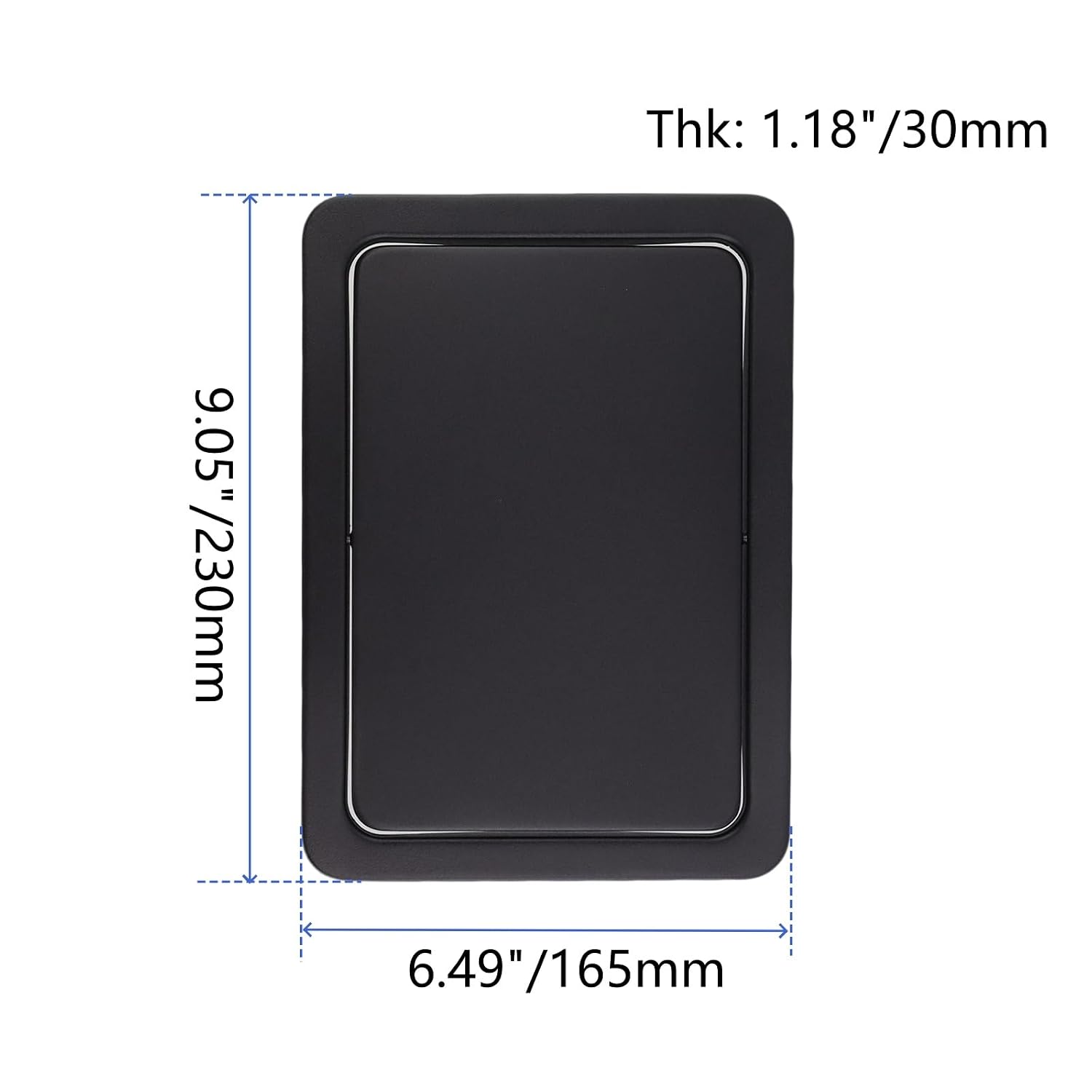 Bitray 9"x6.5" Square Trash Chute Cover with Swing Flap for Kitchen, Black