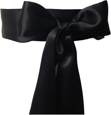 Black satin sash belt Clearance