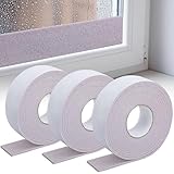 3 Roll 16.4Ft x 2Inch Condensate Water Absorption Tape for Window, 5mm Thick Condensation Water Moisture Absorber Tape, Reusable Beige Window Condensation Absorber Strips to Prevent Condensation