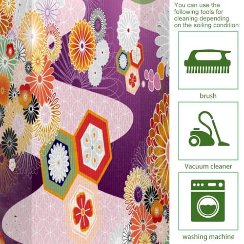 Alfombrillas de cocina VAPOKF para pasillo y cuarto de lavado tapete absorbente floral 5