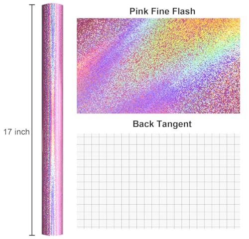 Burymento Pink Wrapping Paper Roll, Metallic Holographic Point Gift Wrap for Birthday, Valentines, Mothers day, Graduation, Wedding, Fathers day, Baby Shower, Christmas (17 IN x 32.8 FT)