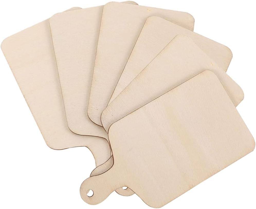 Hemoton 6Pcs Wooden Pizza Peel Sushi Plate Dessert Plate