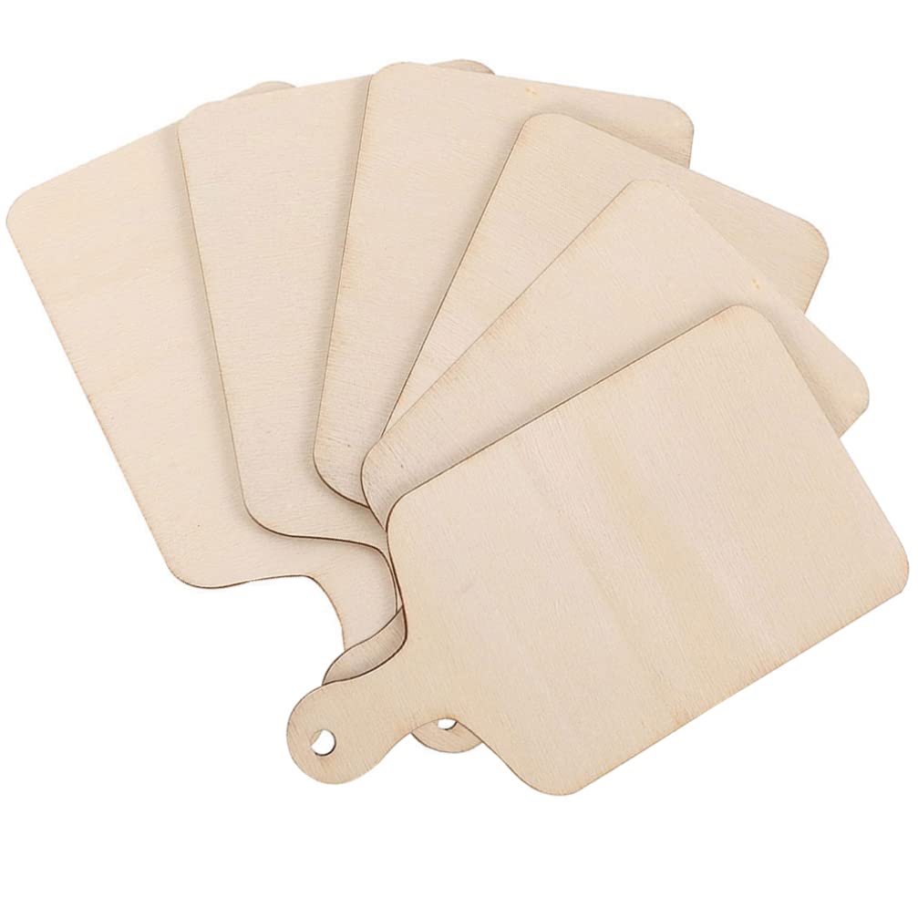 Hemoton 6pcs DIY Mini Wooden Graffiti Toys Interactive Cutting Boards for Boy Girl Unfinished Craft Boards for Fun Household Accessories