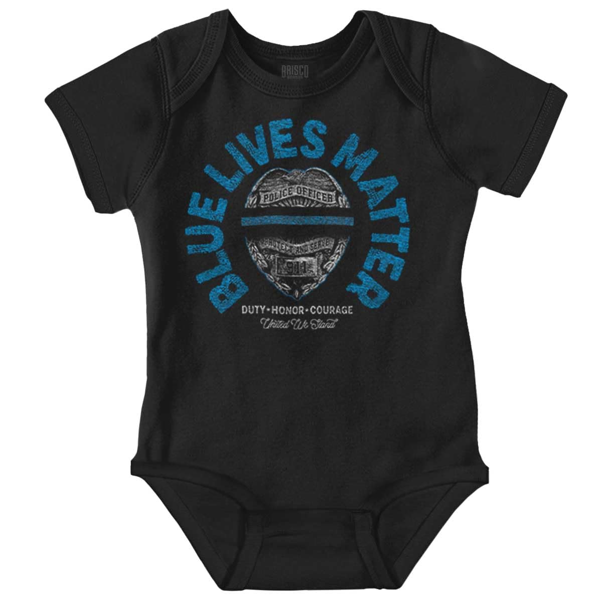 Brisco Brands Blue Lives Matter Police Officer Law Cop Baby Romper Boys or Girls