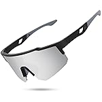 STORYCOAST Polarized Sports Sunglasses for Men Women Fishing Cycling Bike Running Sun Glasses UV Protection Matte Black Frame/Silver Mirror Lens