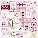 50PCS Pink Aesthetic Stickers, Coquette Stickers for Girls, Vintage Pink Sticker Pack for Water Bottle, Laptop, Scrapbooking, Envelopes, Party Decor