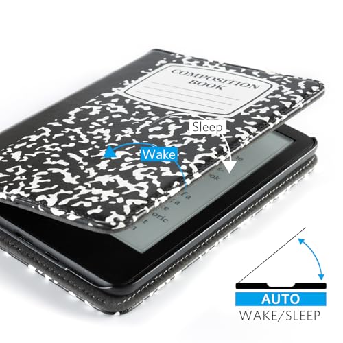 Image of CoBak Case for 6 inch E-Reader - PU Leather Smart Cover with Auto Sleep /Wake & Hand Strap, not Compatible with Kobo Clara,Blackfolio