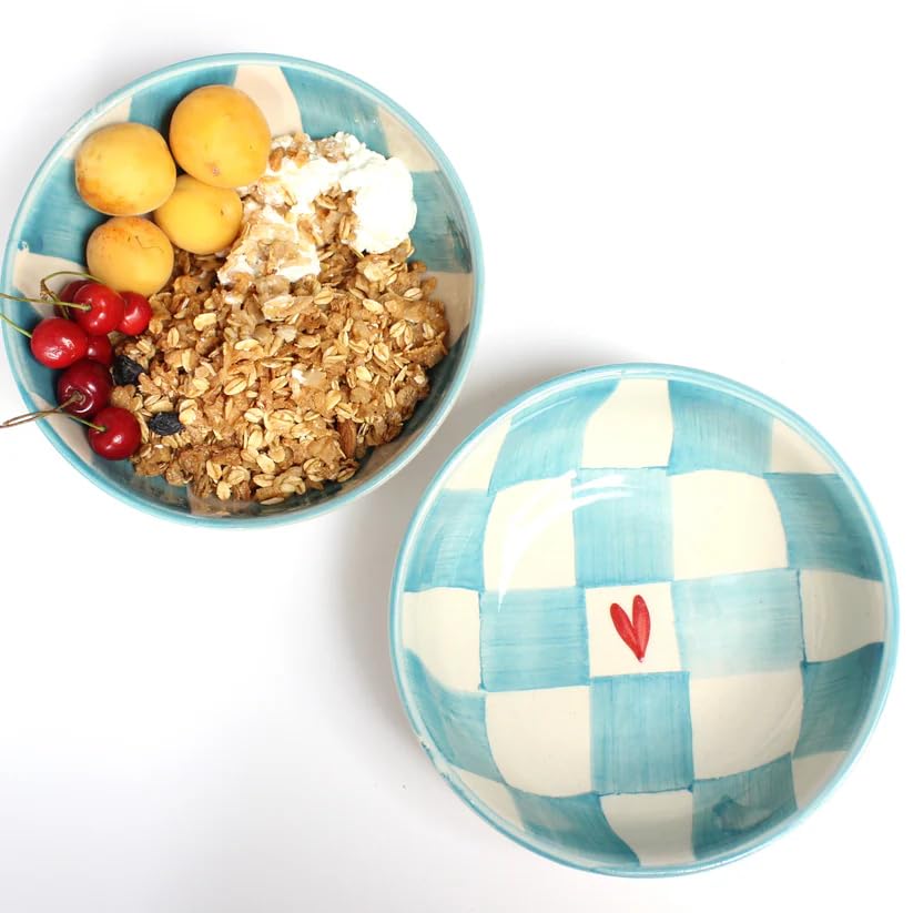 Image of Ceramic Snack Bowl Set for Serving, Dessert & Fruits | Multipurpose Kitchen Bowls Set | Premium Aesthetic Small Serving Bowls | Green & White | Pack of 2 | 700ml