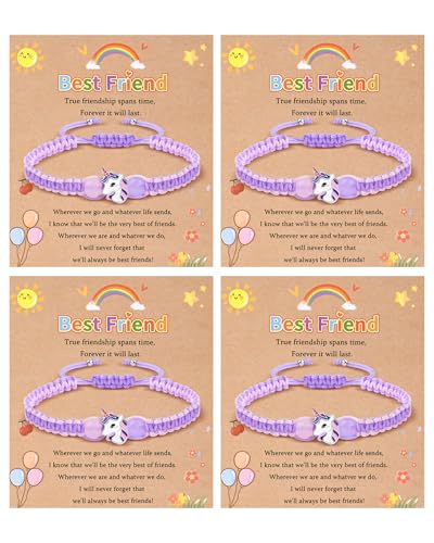 Image of 2 /3 /4 Pcs Best Friend Bracelet Heart /Butterfly /Infinity /Unicorn Matching Handmade Friendship Sister BFF Best Friends Bracelet Birthday Gifts for Her