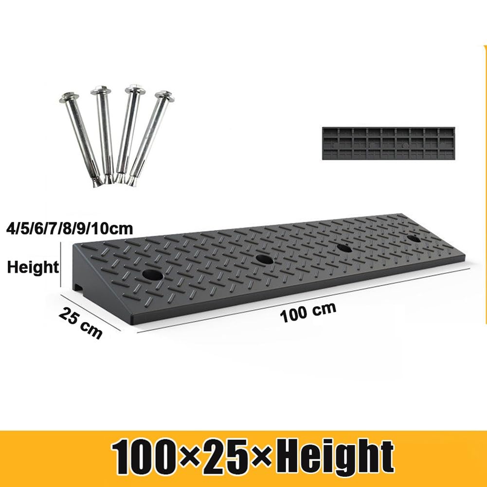 Rampa in Gomma per Cordoli da 4, 5, 6, 7, 8, 9 e 10 cm di Altezza,Capacità di Carico di 5500 Libbre,Rampa per Soglie per Auto e moto(Height 5cm)