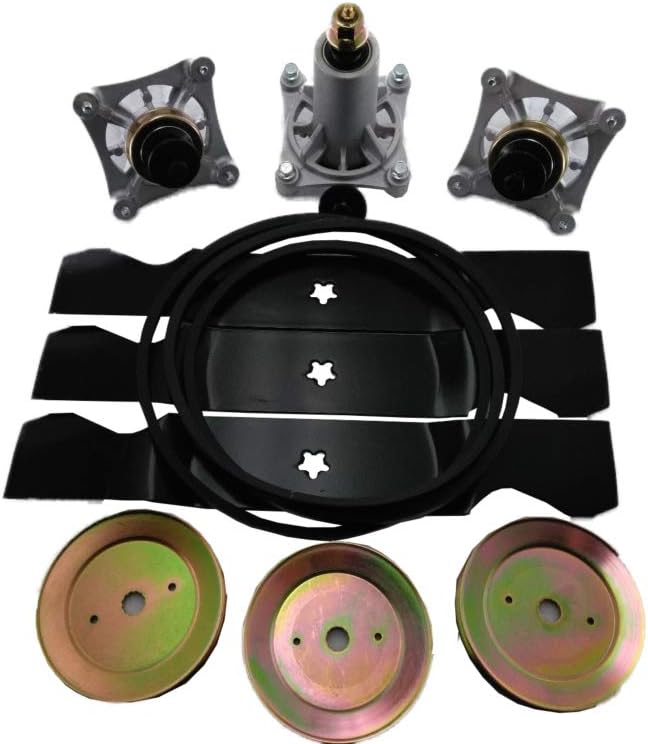 54 Inch Zero Turn Lawn Mower Deck Rebuild Kit Replaces Blades Belt Spindles Pulleys 53219724 532153532 532187292