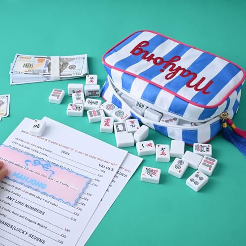 Bolsa para Fichas Mahjong con 4 Cartas Acrílicas miniatura 6