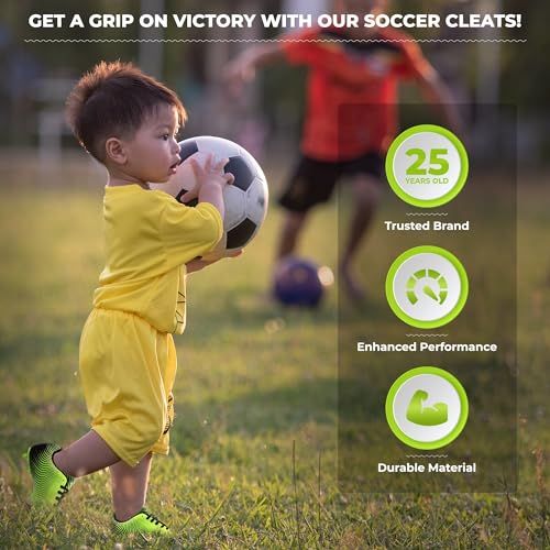 Vizari 93352-1-128-1 WIDE US LITTLE KID Stealth Fg Soccer Shoes | Firm Ground Outdoor Soccer Shoes For Boys And Girls | Lightweight And Easy To Wear Youth Outdoor Soccer Cleats | Green/Black | Little Kid thumb #3