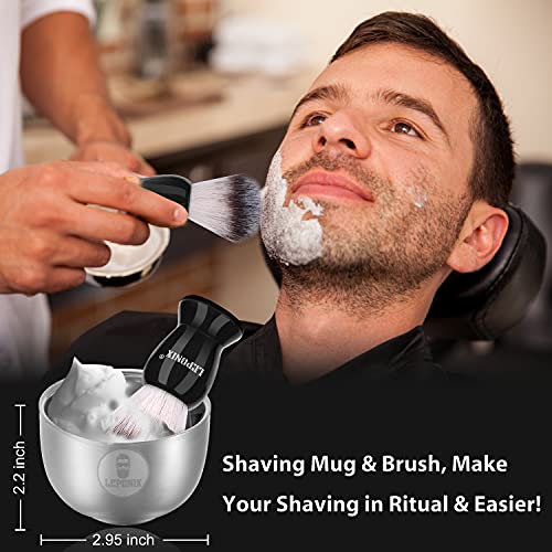 Shaving Kit for Men, Includes Sandalwood Shaving Cream, Mens After Shave Balm, Pre-Shave Oil,Shaving Brush and Bowl, Beard Bib, Aftershave Gift Set for Men Boyfriend Stocking Fillers - Image 5