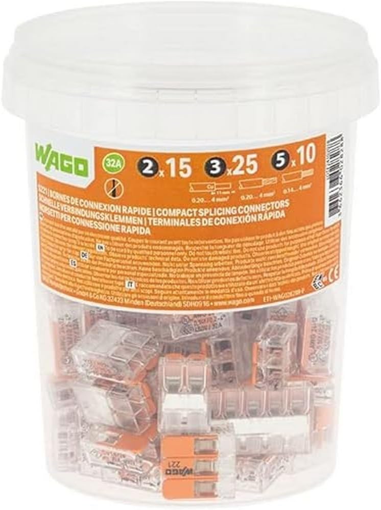 WAGO - Pot de 50 bornes de connexion automatique S221 2,3 et 5 entrées