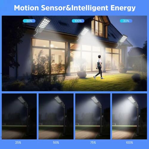 Image of 2 Pack Solar Street Lights Outdoor Waterproof, 6500K 20000LM Wide Angle Solar Powered Flood Light with Motion Sensor & Remote Control,Dusk to Dawn Commercial Solar Outdoor Light for Parking Lot