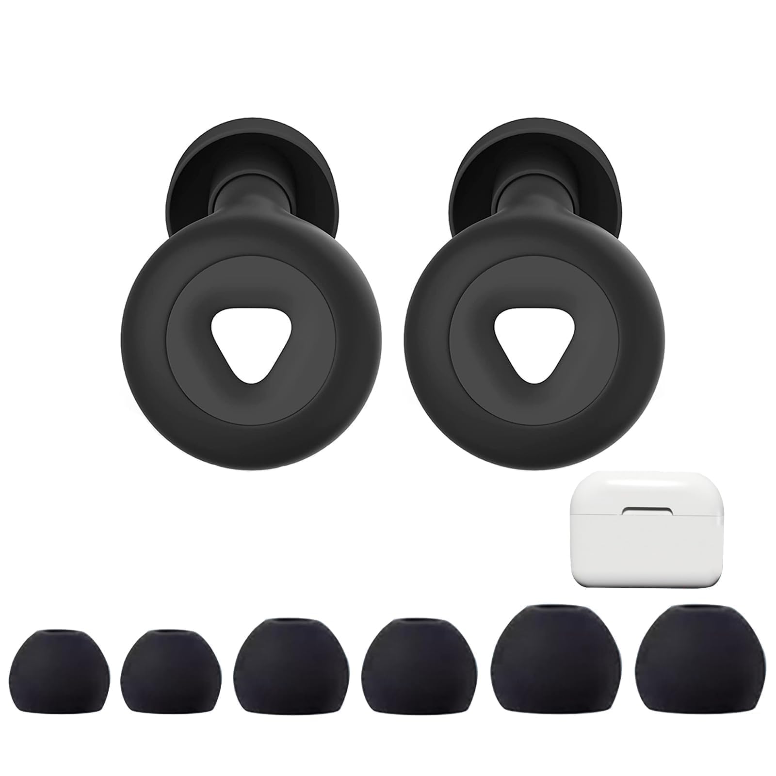 1ペア耳栓 いびきだけ聞こえない耳栓 耳栓 睡眠用 耳栓 完全遮音 耳栓 睡眠用 聴覚プロテクション 飛行機 勉強 いびき遮断 旅行 ライブ 仕事用水洗い可能 男女兼用 1ペア S M Lサイズ x イヤーキャップ各1セット, ブラック