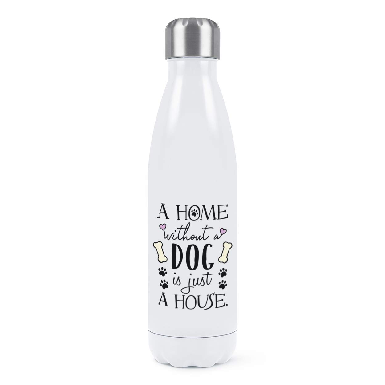 Gourde inox 500ml double paroi blanc à offrir aux passionnés de chiens
