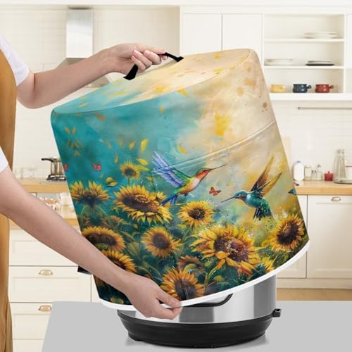 Image of Cozeyat Hummingbird Sunflower Kitchen Decor Accessories Appliance Dust Cover for Electric Pressure Cooker /Air Fryer /Rice Cooker /Steamer /Toaster,Pressure Cooker Cover 3 qt