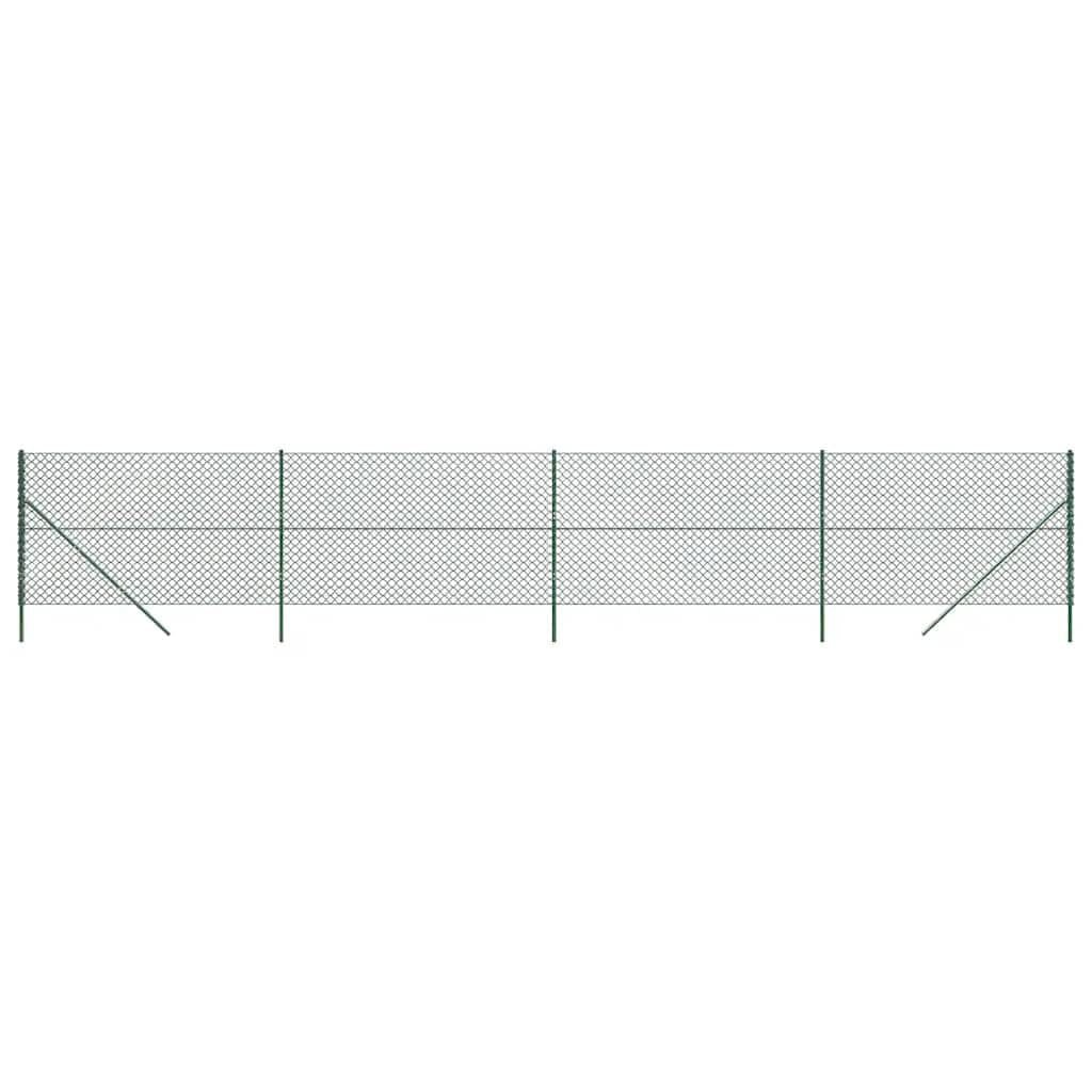Valla de malla de alambre verde, 1,4 x 10 m, recubierta de PVC y galvanizado en caliente para mayor durabilidad y protección contra la corrosión en exteriores, ideal como valla de privacidad