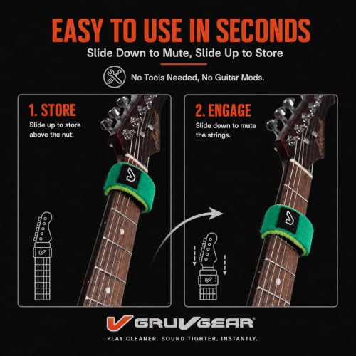 Image of Gruv Gear FretWraps HD 'Leaf' String Muter 1-Pack, Extra Large, Green