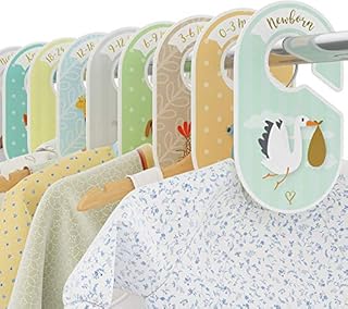 Baby Wardrobe Dividers - 18 x Closet Organiser Hangers - Arrange Clothes by Clothing Type Size or Age - Perfect Baby Shower Nurser Gift Set for Expecting Mothers by Cozy Hedgehog