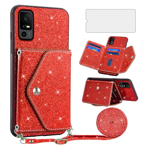 Coque TCL 40 XE 5G Asuwish Etui Protection Rouge GLTSJB