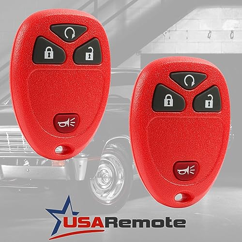 Image of Key Fob Keyless Entry Remote fits Chevy Silverado Traverse Equinox Avalanche /GMC Sierra /Pontiac Torrent /Saturn Outlook Vue 2007 2008 2009 2010 2011 2012 2013 2014 2015 2016 (Red), Set of 2