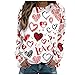 Frühling Tshirt Kurzarm Oberteile Damen Pullover Langarm O-Ausschnitt Herzen Drucken Bluse Tunika Tops,Frauen Casual Patchwork T-Shirt Sexy Oberteile Sommer Freizeit Slim Fit 2022